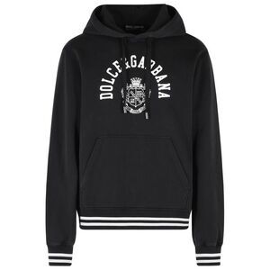 Dolce & Gabbana Black Cotton Hoodie Men